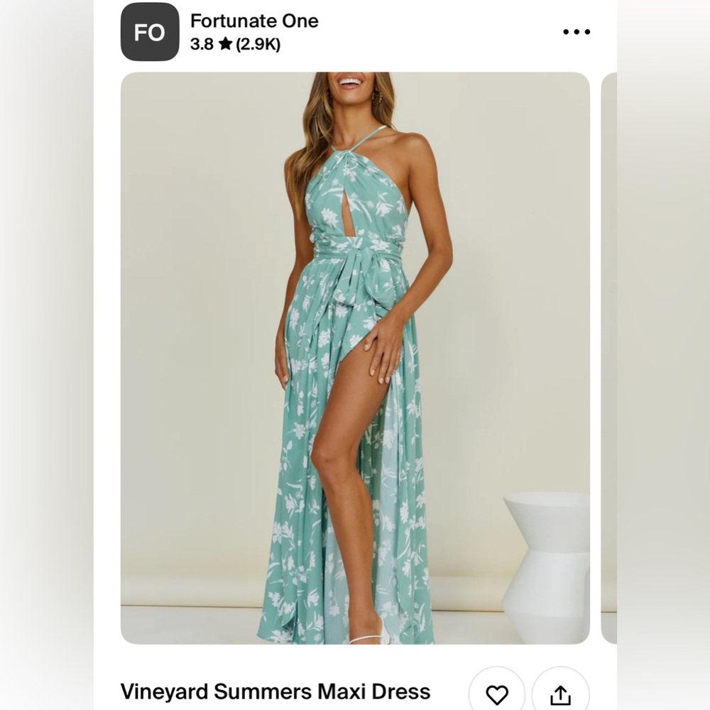 Elegant Floral Halter Maxi Dress - Green